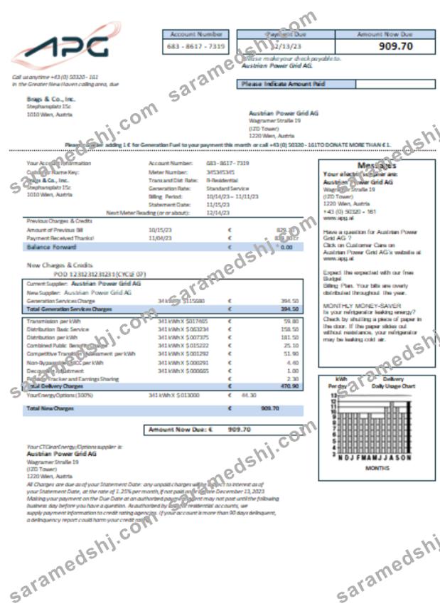 Austrian Power Grid AG utility business bill, SCR
